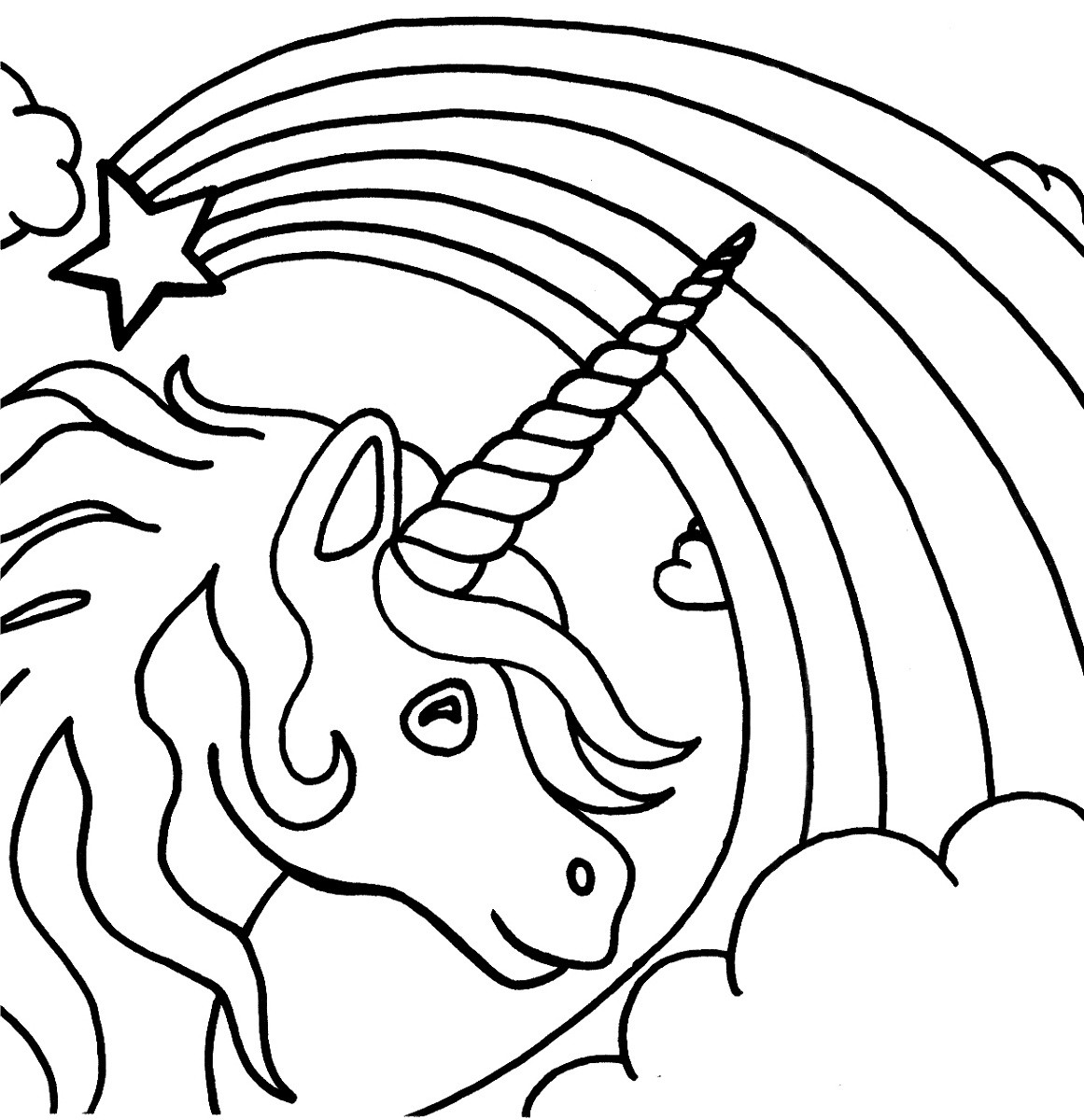 Kids Online Coloring
 Unicorn Color Pages for Children
