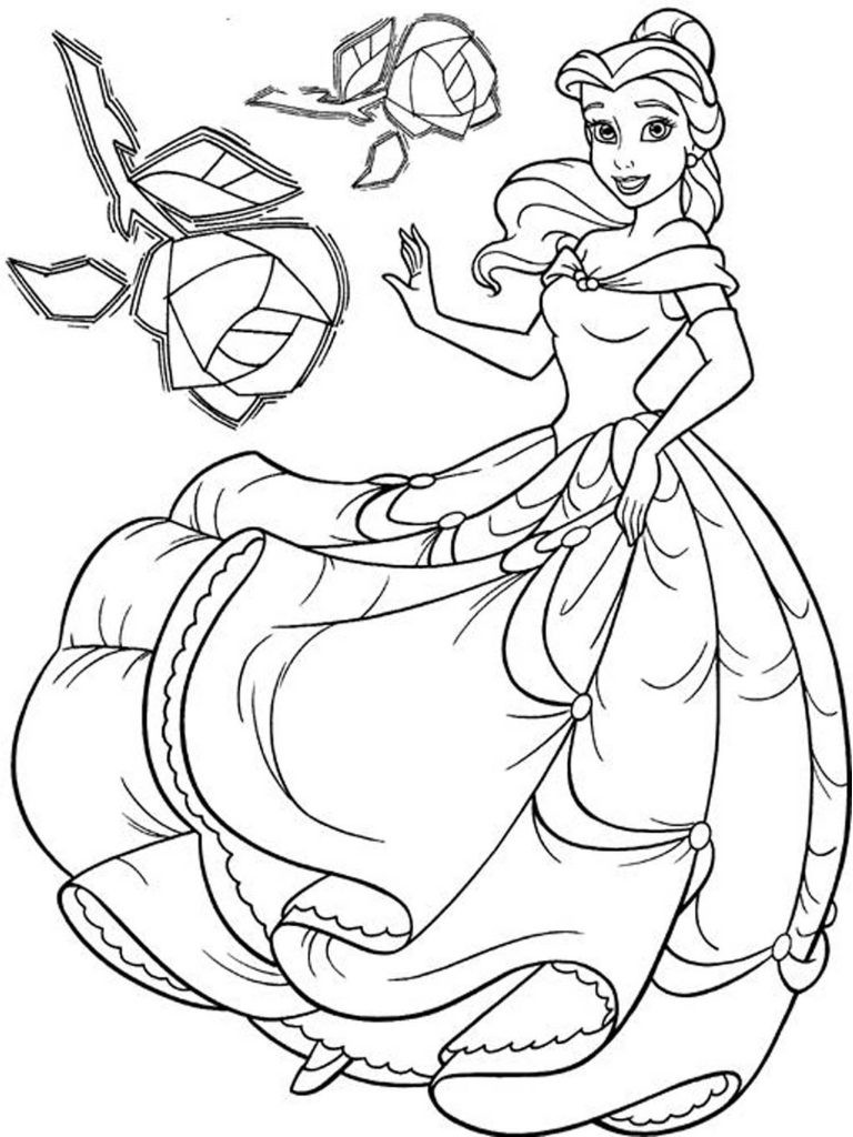 Kids Online Coloring
 Free Printable Belle Coloring Pages For Kids