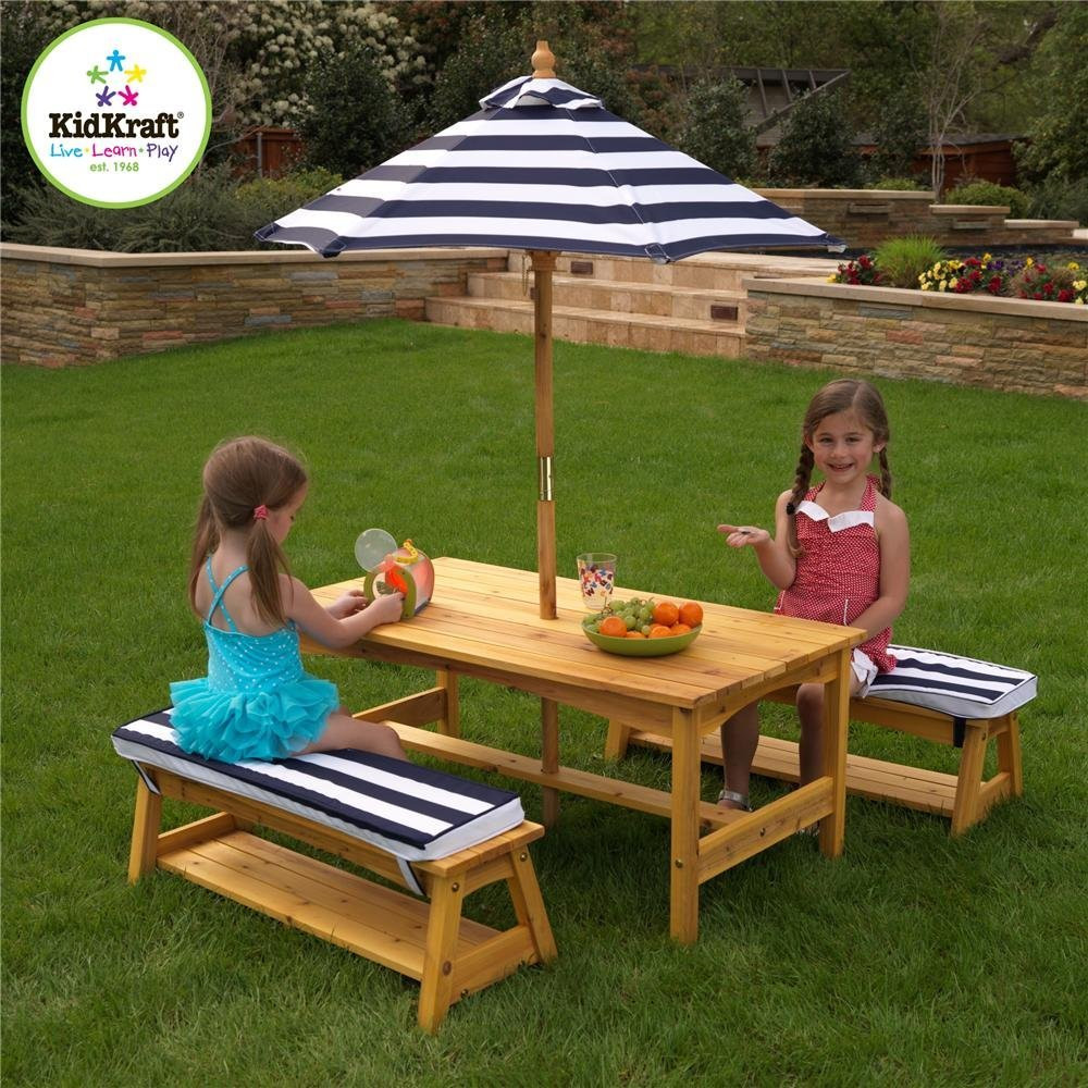 Kids Outdoor Furniture
 KidKraft Outdoor table and Chair Set with Cushions and