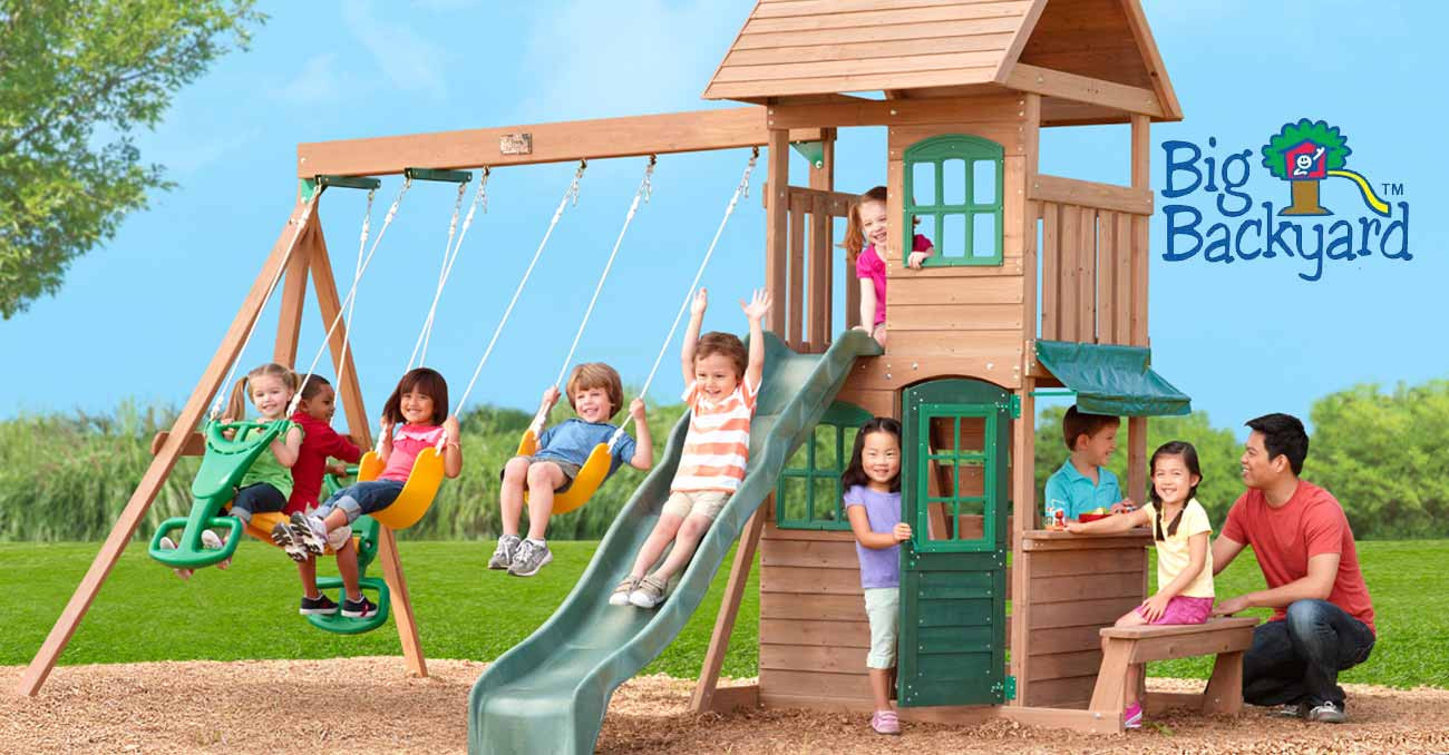 Kids Outdoor Play Equipment
 Big Backyard Premium Wooden Swing Sets & Kids Play Systems