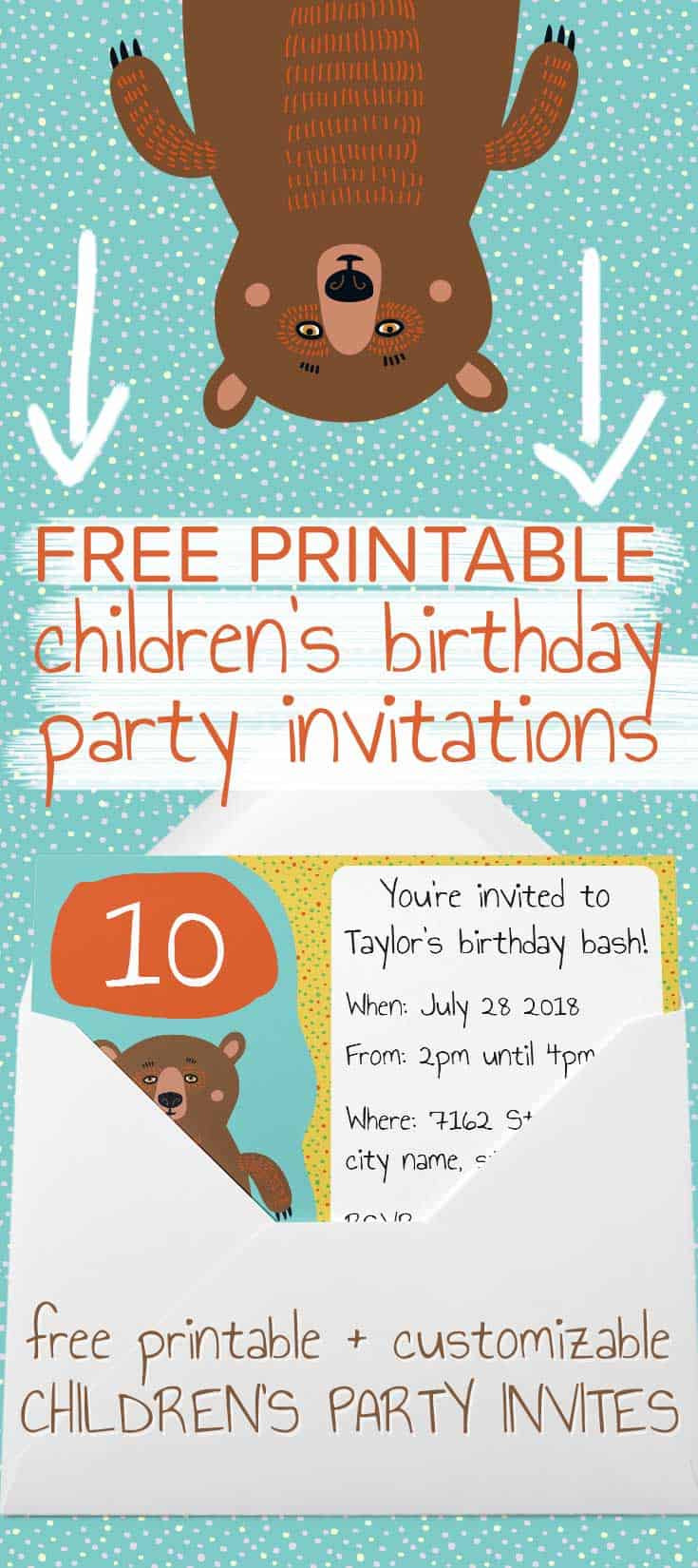 Kids Party Printables
 Free printable Children s party invites Free Printables