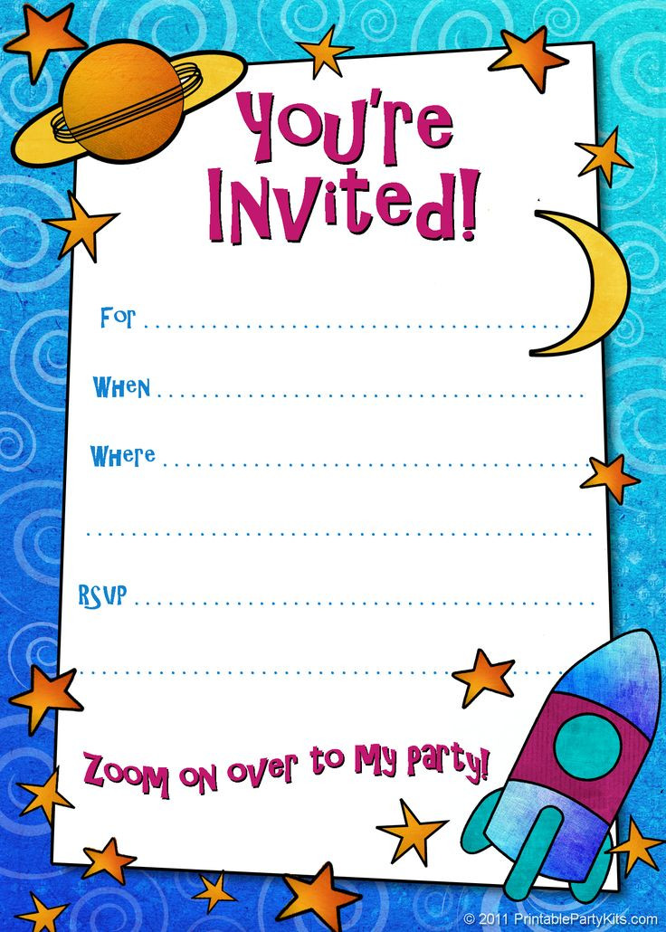 Kids Party Printables
 Free Printable Boys Birthday Party Invitations