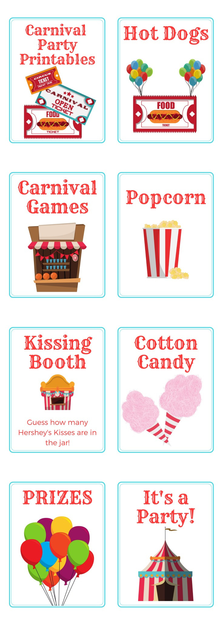 Kids Party Printables
 Carnival Party Printables