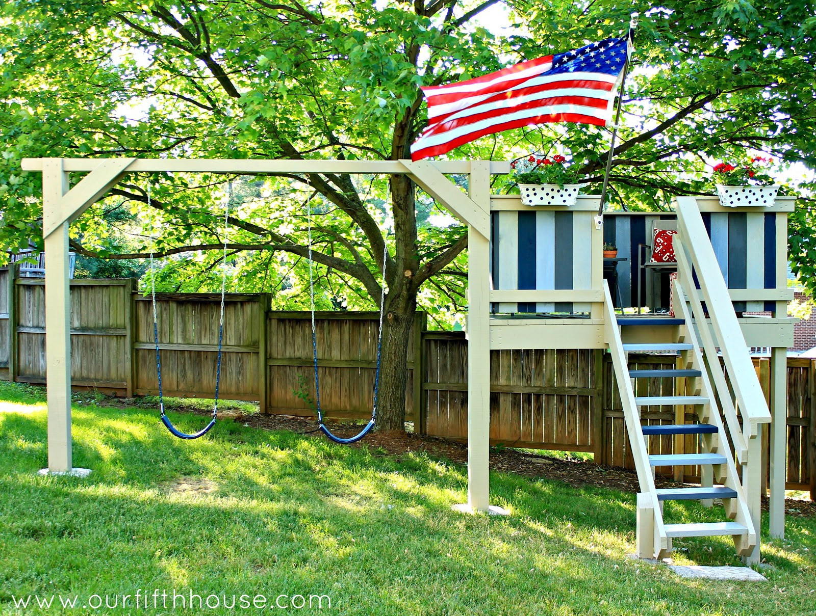 Kids Playhouse Swing Set
 DIY Swing Set & Playhouse