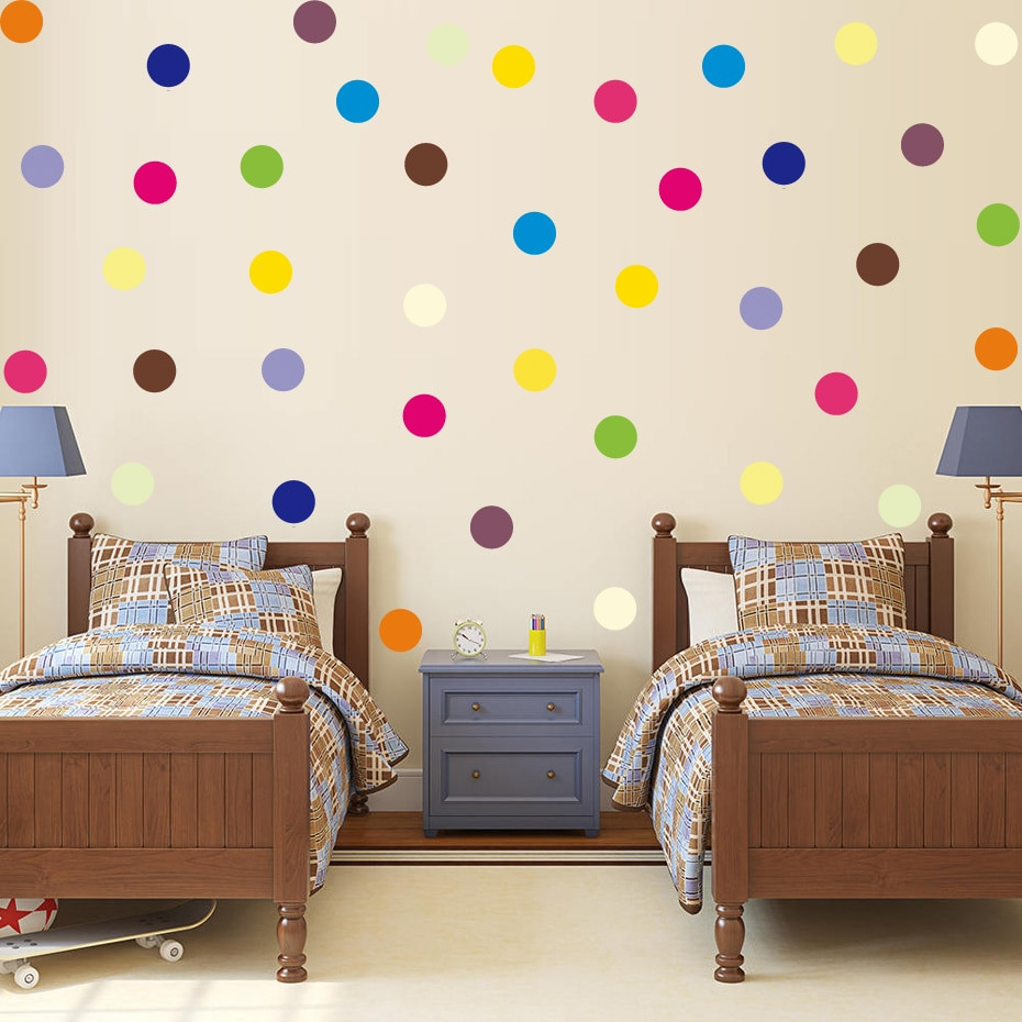 Kids Room Decor
 Colorful Tiny Polka Dots Circle Color Wall Sticker For