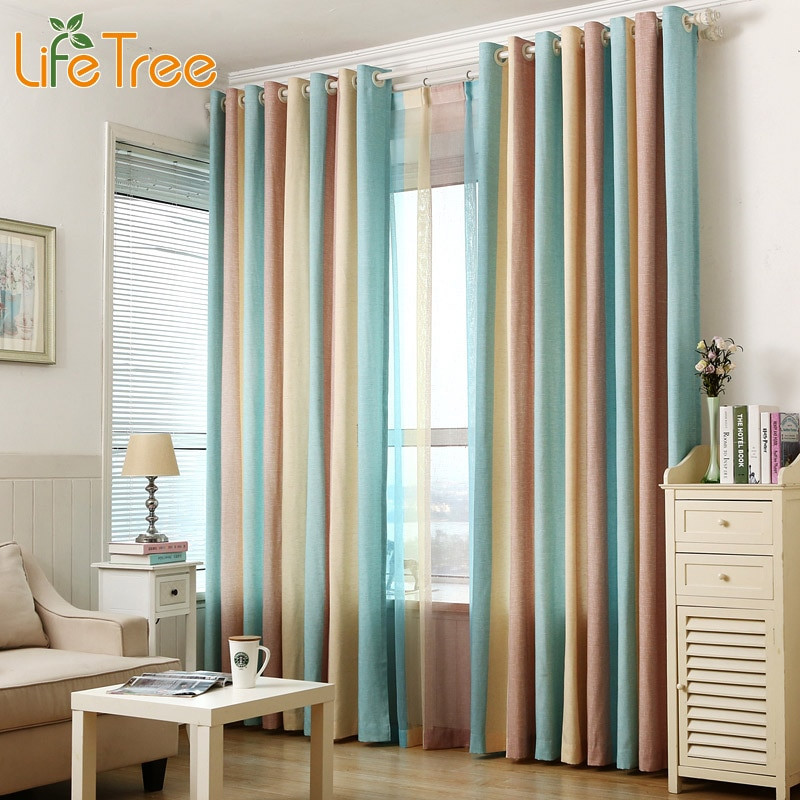 Kids Room Drapes
 Aliexpress Buy 1Pcs Blue Striped Window Curtains for