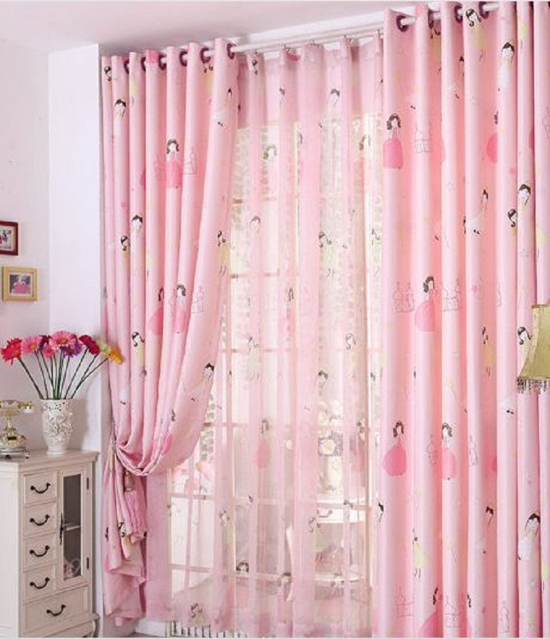 Kids Room Drapes
 Pink Princess Blackout Window Curtains For Kids Girls