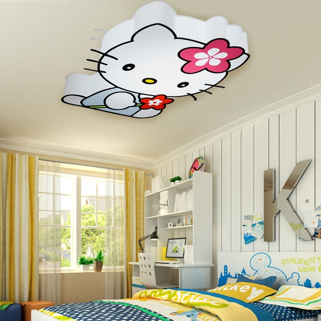 Kids Room Lighting
 Modern LED Hello Kitty Cat Ceiling Lights Fixture Children