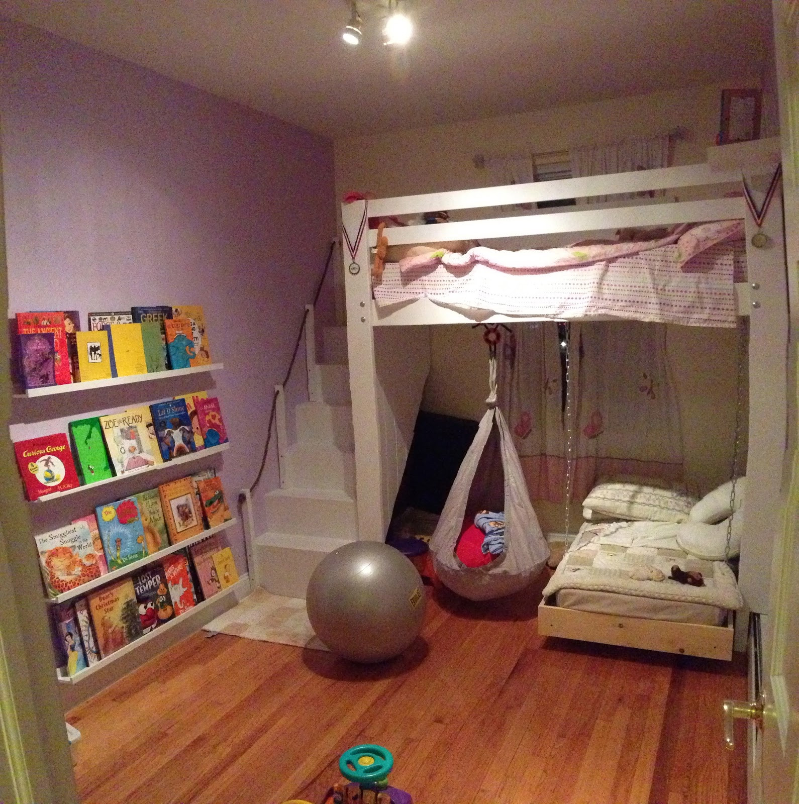 Kids Room Loft Bed
 Kids Space Loft bed bunk bed build with hanging toddler