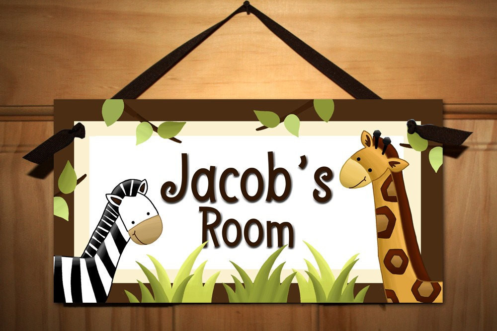 Kids Room Sign
 In the Jungle Baby Nursery Kids Bedroom DOOR SIGN Wall Art