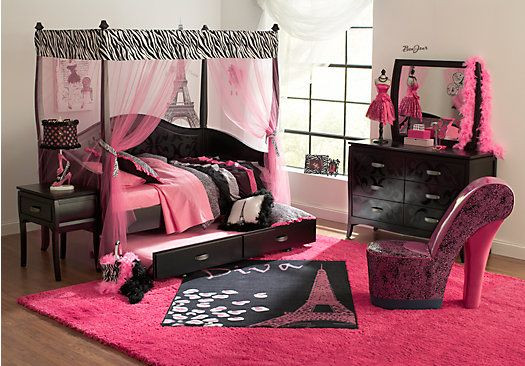 Kids Room To Go
 Shop for a Belle Noir Dark Merlot 6 Pc Zebra Canopy Daybed