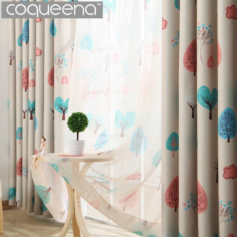 Kids Room Window Curtains
 Lovely Tree Children Curtains for Living Room Bedroom