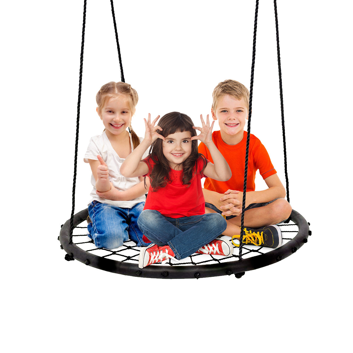 Kids Round Swing
 Costway 40 Kids Tree Round Swing Net Outdoor Garden