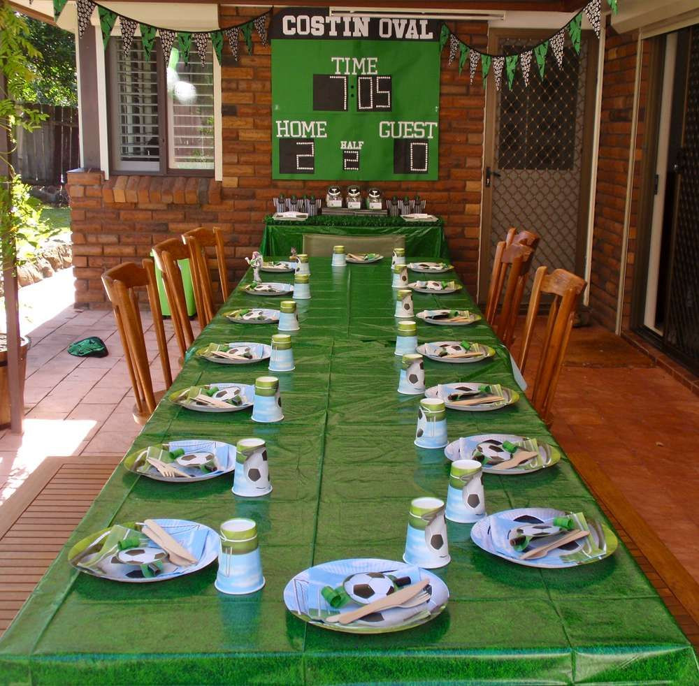 Kids Soccer Party
 Soccer green black & white Birthday Party Ideas