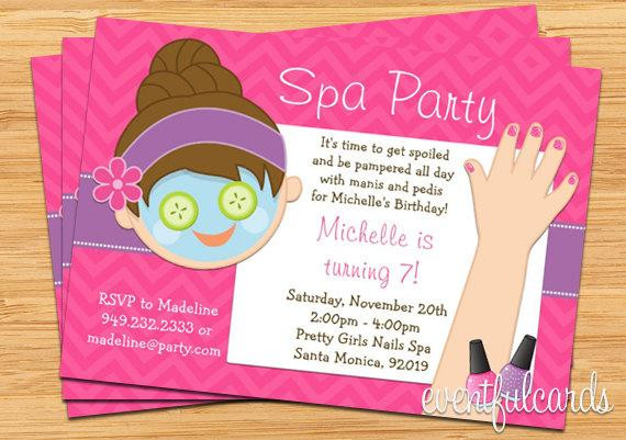 Kids Spa Party Invitations
 Spa Party Kids Birthday Invitation Mani Pedi by eventfulcards