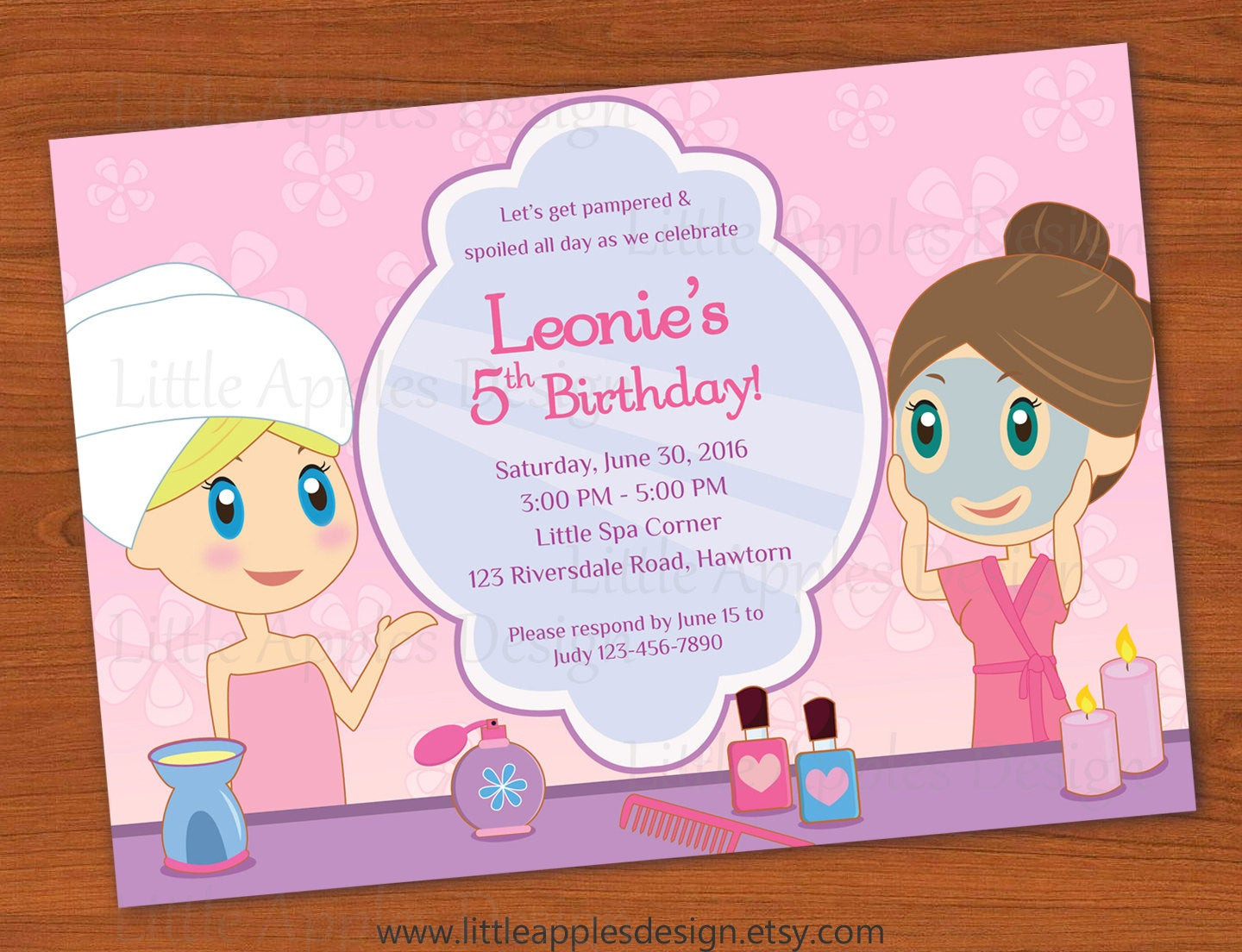 Kids Spa Party Invitations
 Kids Spa Party Invitation Girls Spa Party invitation Spa