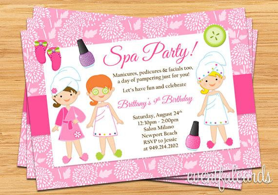 Kids Spa Party Invitations
 Spa Party Kids Birthday Invitation