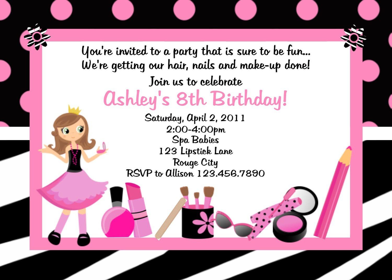 Kids Spa Party Invitations
 Kids Spa Party Invitations