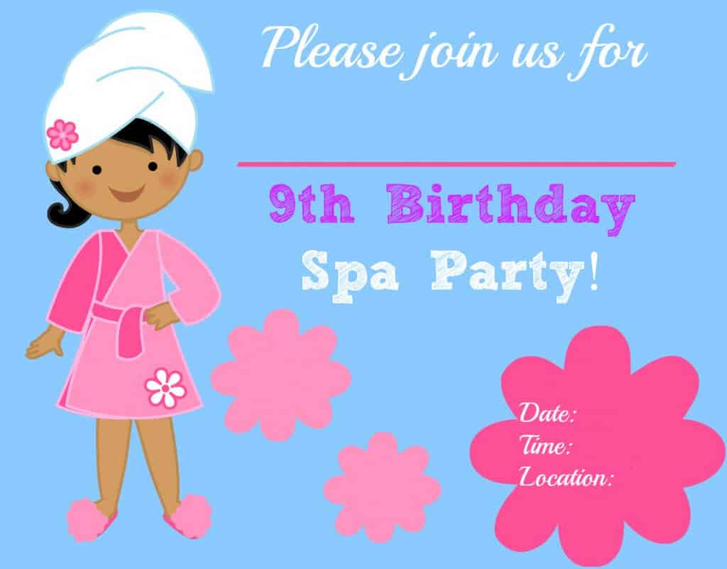 Kids Spa Party Invitations
 Great 9 Year Old Girl s Birthday Party Idea A Spa Party