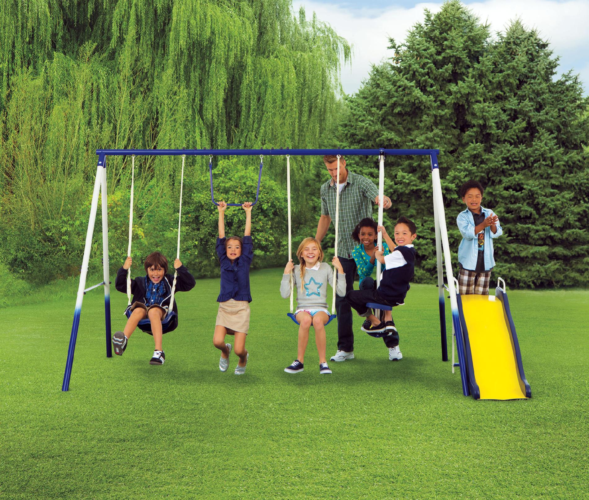 Kids Swing Accessories
 Sportspower Grove Park 4 Leg Metal Swing Set
