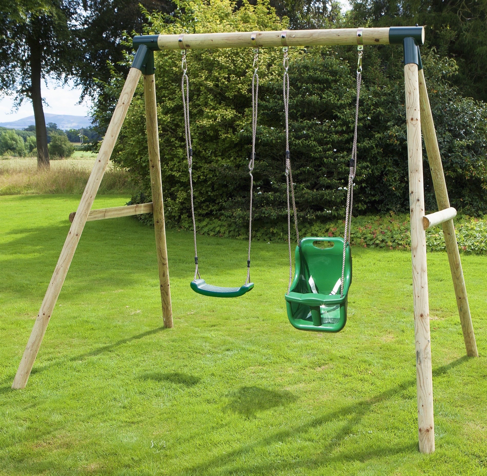 Kids Swing Accessories
 Rebo Children s Wooden Garden Swing Sets Single Baby