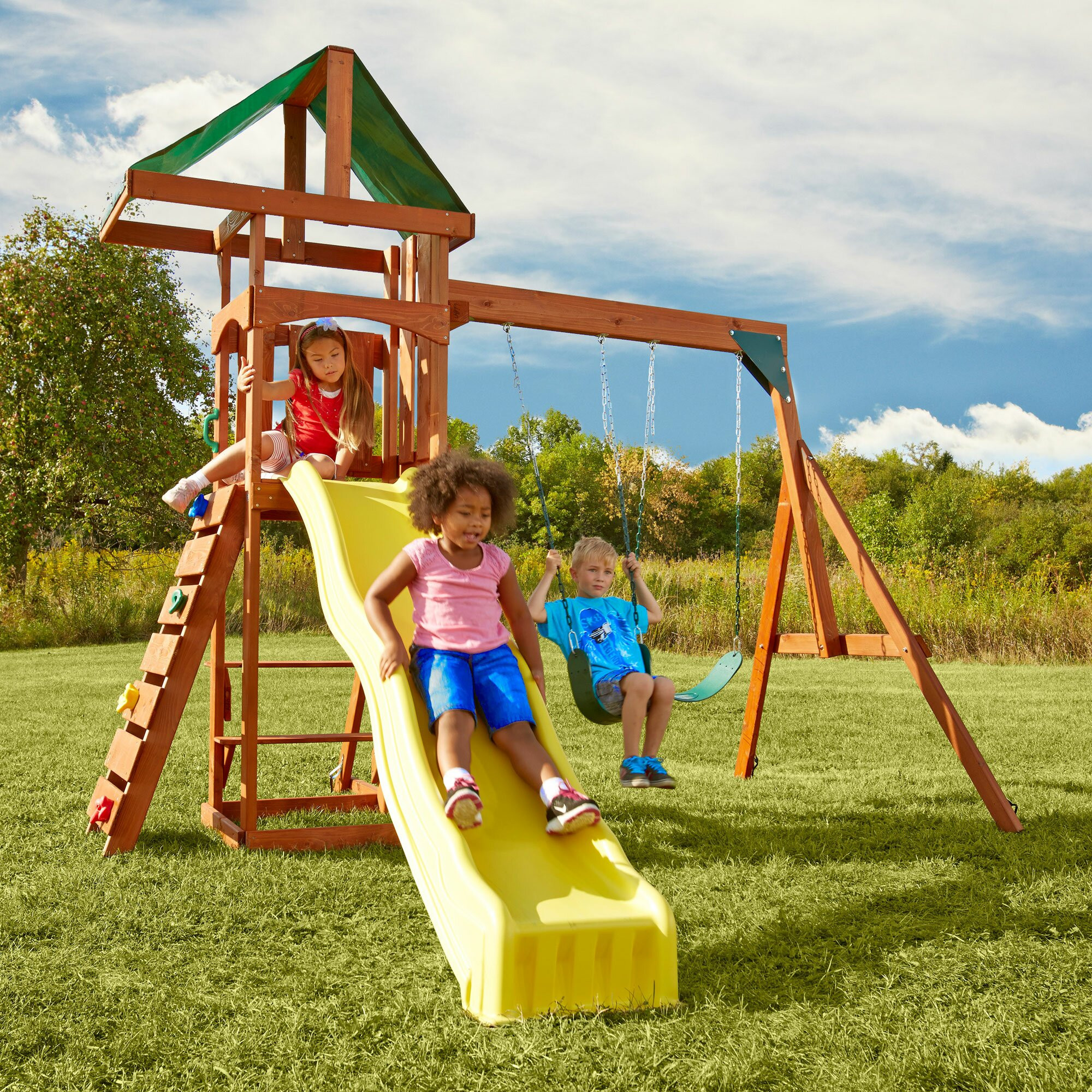 Kids Swing And Slide Set
 Swing n Slide Play Set Scrambler Swing Set & Reviews