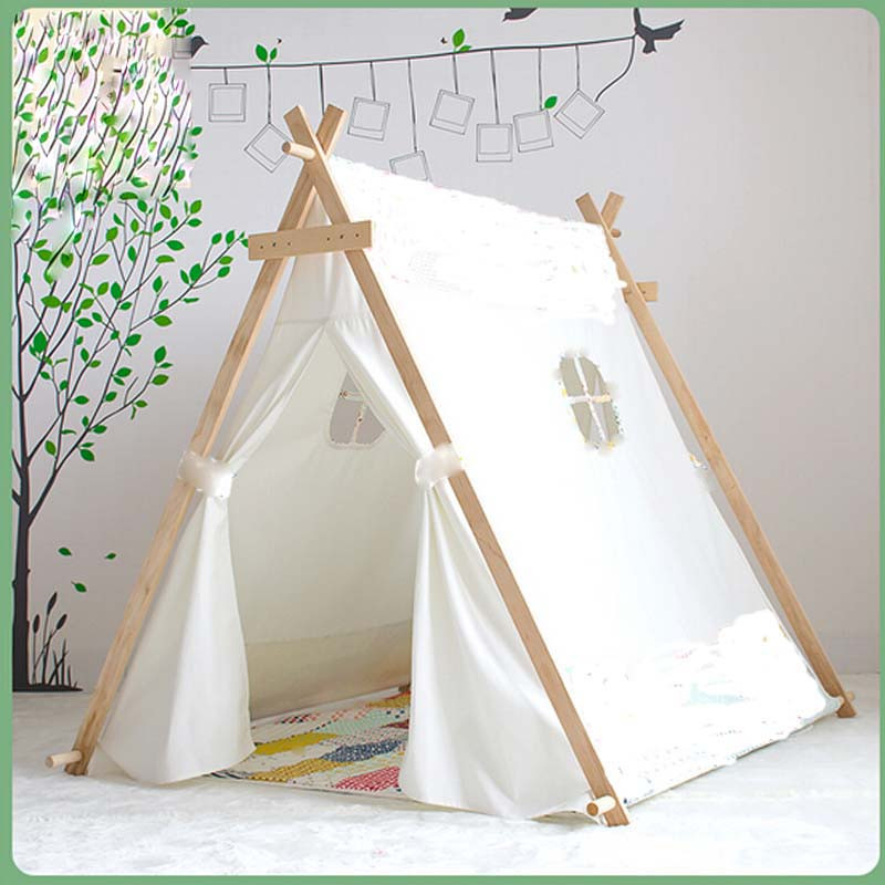 Kids Tent Indoor
 Lovely kid play tent white fabric teepee children bed tent