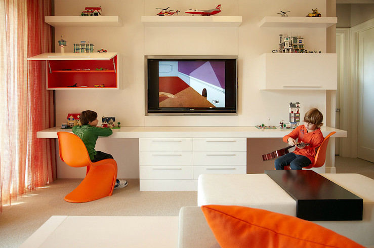 Kids Tv Chair
 Kids d Desk Contemporary boy s room B and G Design