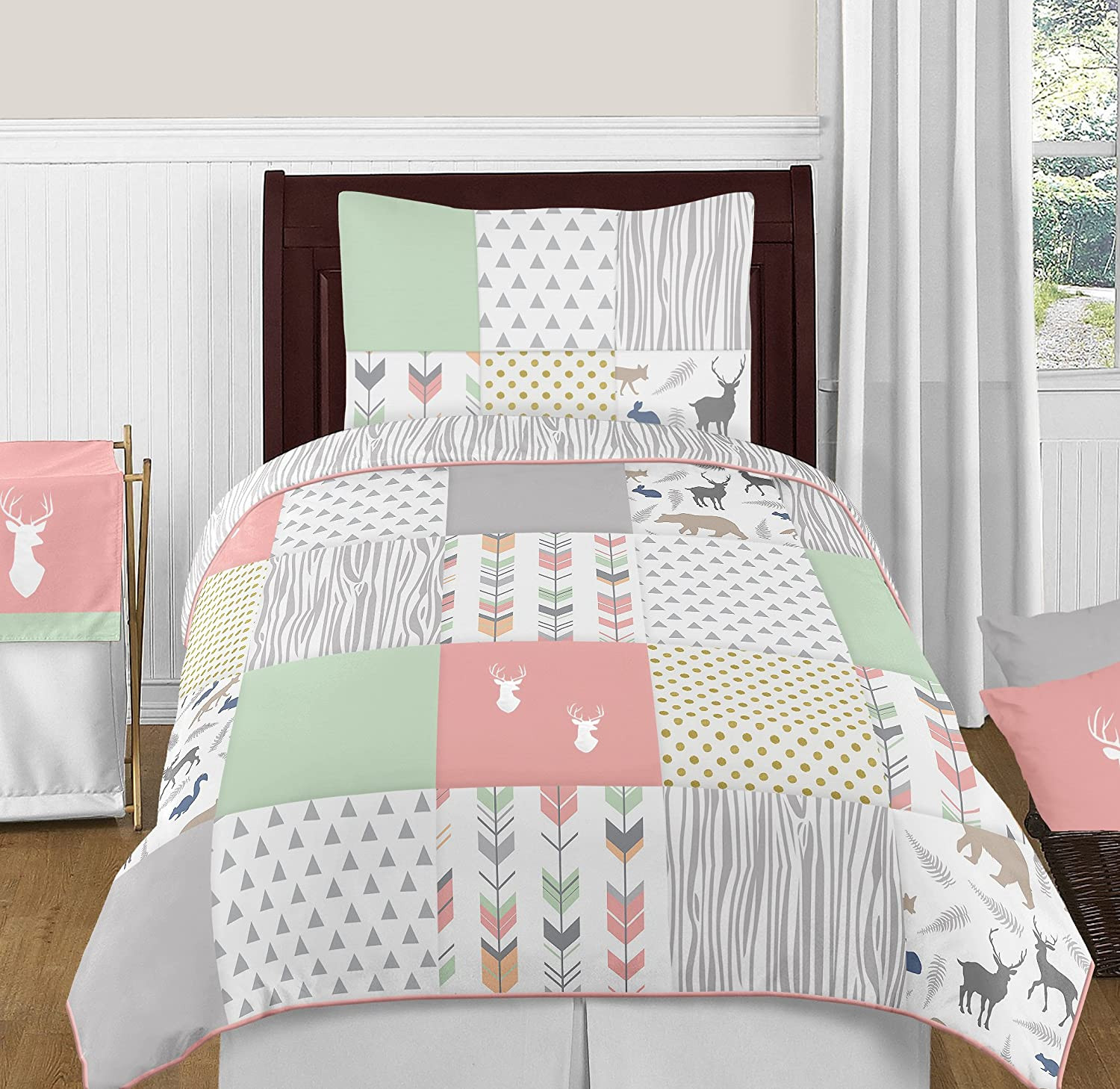 Kids Twin Bedroom Set
 Woodsy Deer Girls 4 Piece Kids Twin Bedding Set Kids Arrow