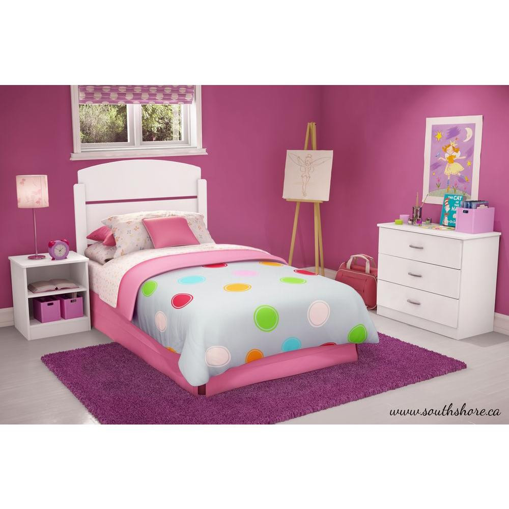 Kids Twin Bedroom Set
 South Shore Libra 3 Piece Pure White Twin Kids Bedroom Set