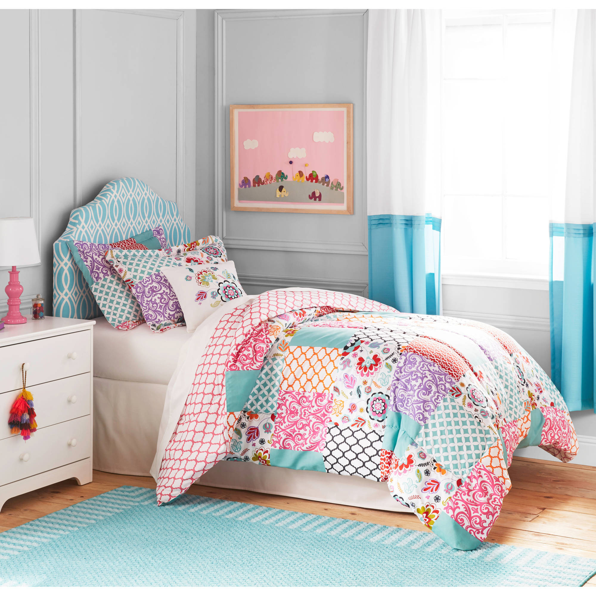 Kids Twin Bedroom Set
 Kids Teens Floral Patchwork 4 piece Bedding forter Set