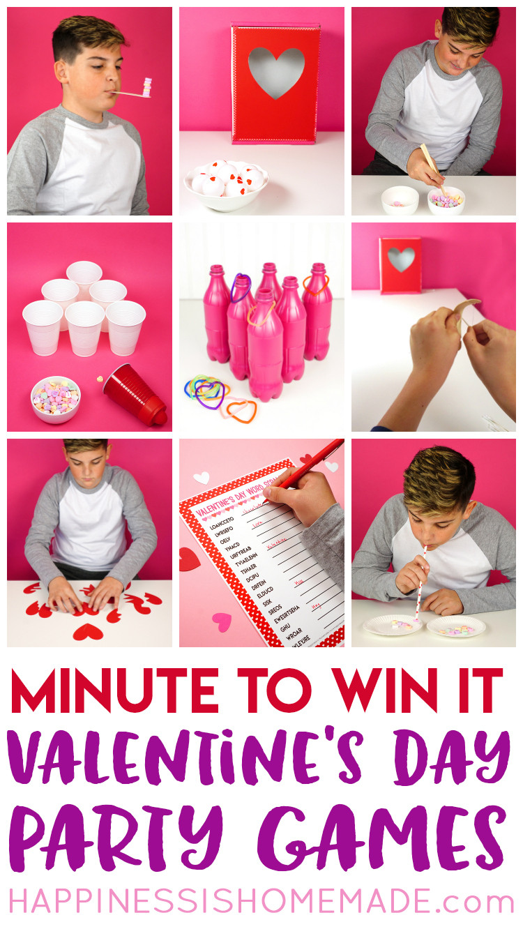 Kids Valentine Party Game
 Valentine Minute to Win It Games Happiness is Homemade