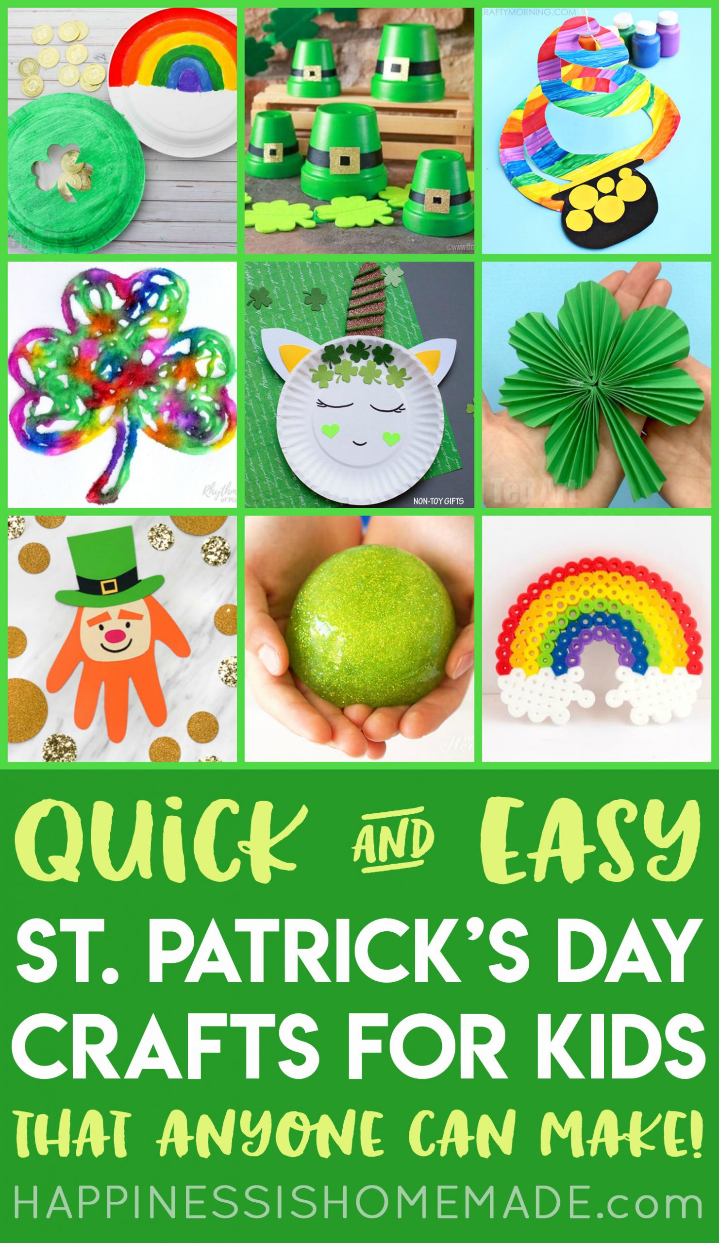 Kindergarten St Patrick Day Crafts
 Easy St Patrick s Day Crafts for Kids Happiness is Homemade