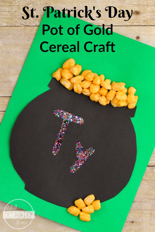 Kindergarten St Patrick Day Crafts
 St Patrick s Day Pot of Gold Cereal Craft