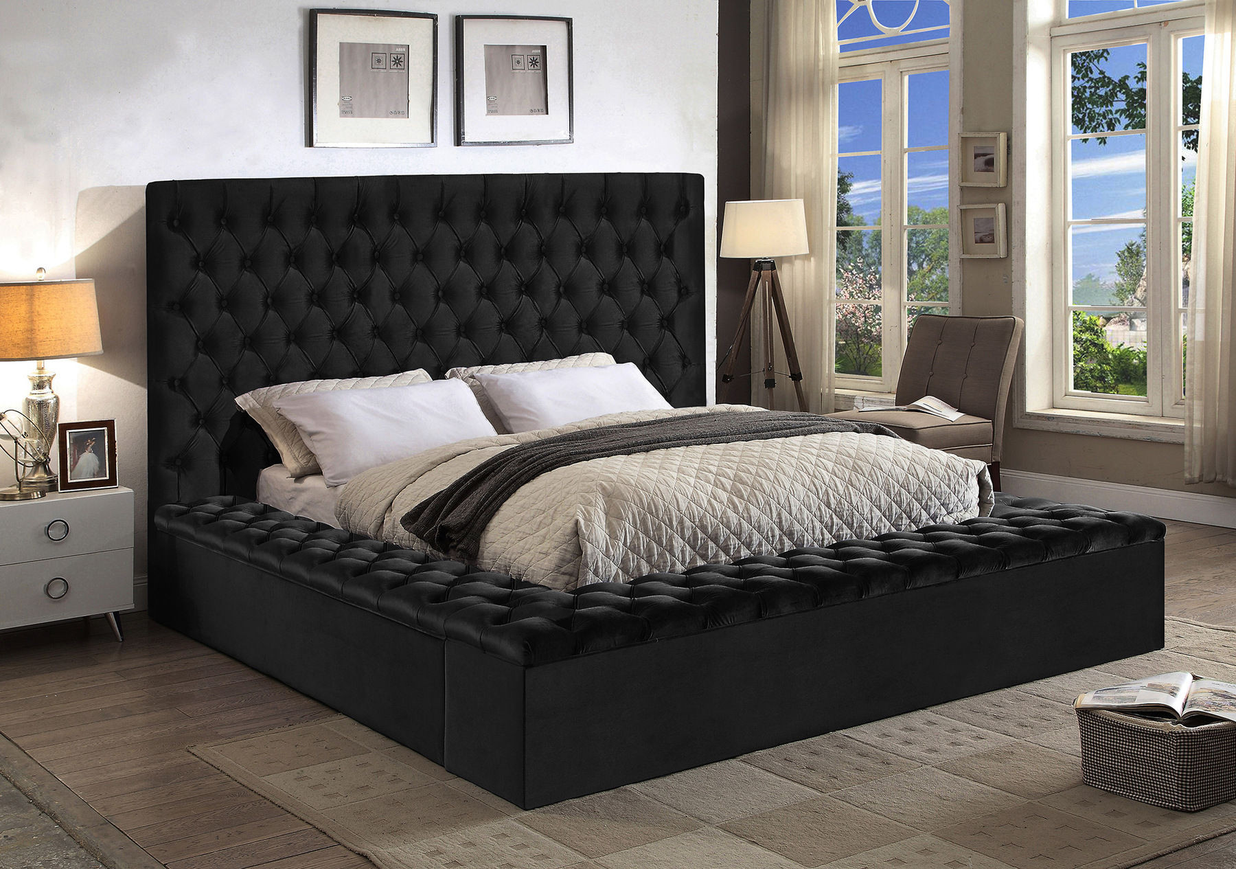 King Size Storage Bedroom Sets
 Bliss Black King Size Bed bliss Meridian Furniture King