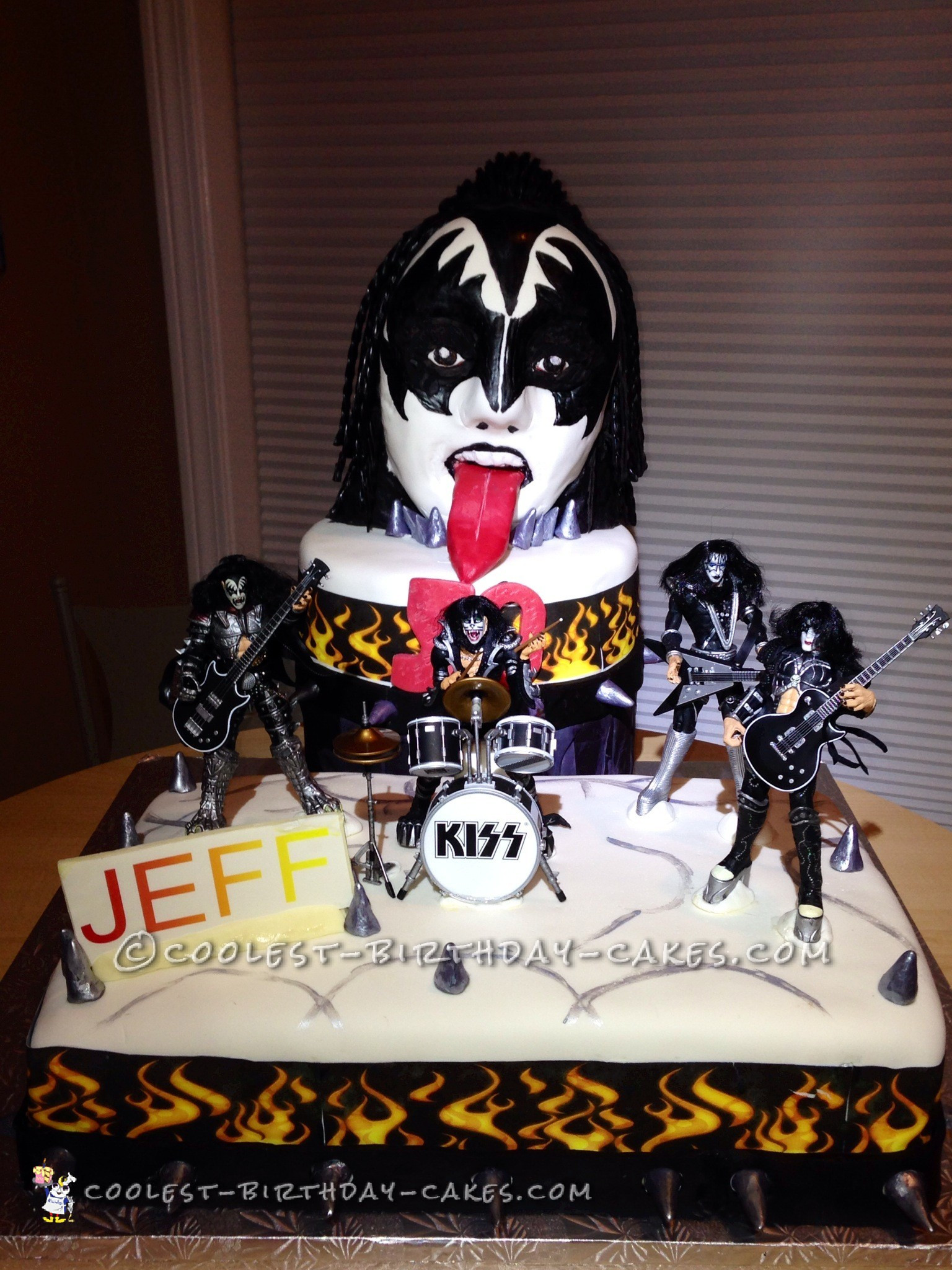 Kiss Birthday Cake
 Coolest Kiss Gene Simmons Cake