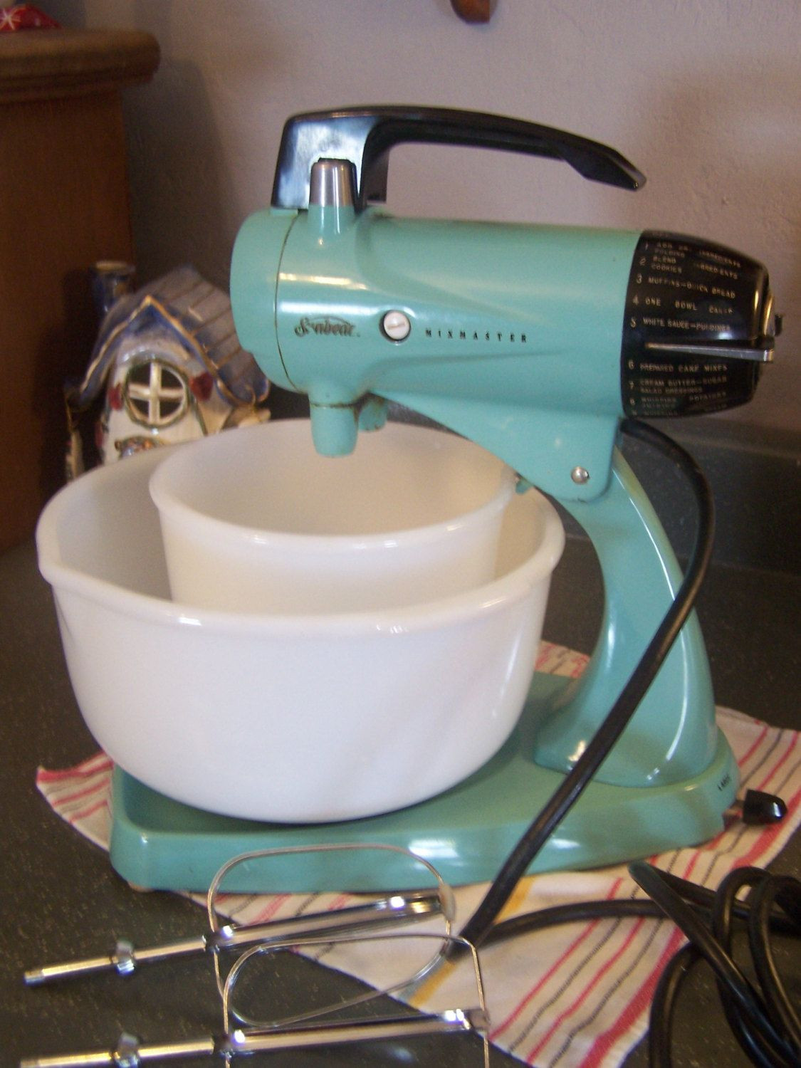 Kitchen Aid Small Appliance Repair
 Mid Century Turquoise Sunbeam Mixmaster Stand MIXER