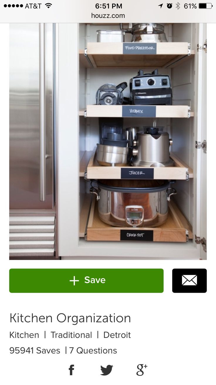 Kitchen Appliance Storage
 Small appliance storage