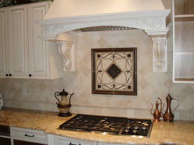 Kitchen Backsplash Accent Tiles
 Kitchen backsplash mosaic and metal accent mural