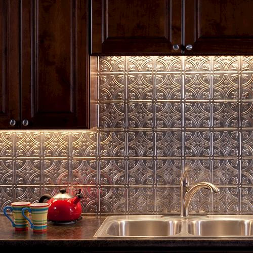 Kitchen Backsplash Menards
 Fasade Traditional 1 18" x 24" Vinyl Tile Backsplash in