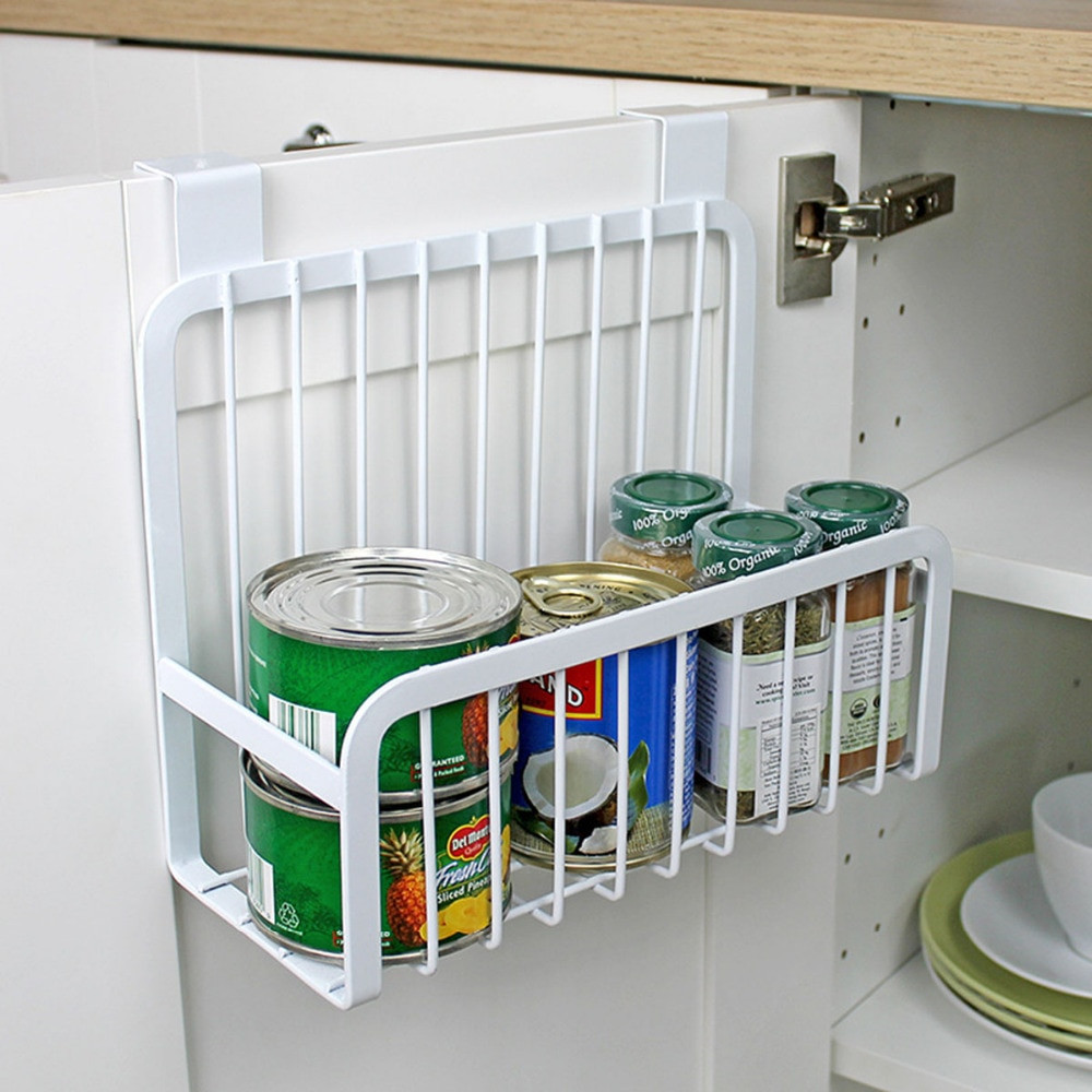 Kitchen Cabinet Door Organizer
 Creative Metal Over Door Storage Basket Practical Kitchen