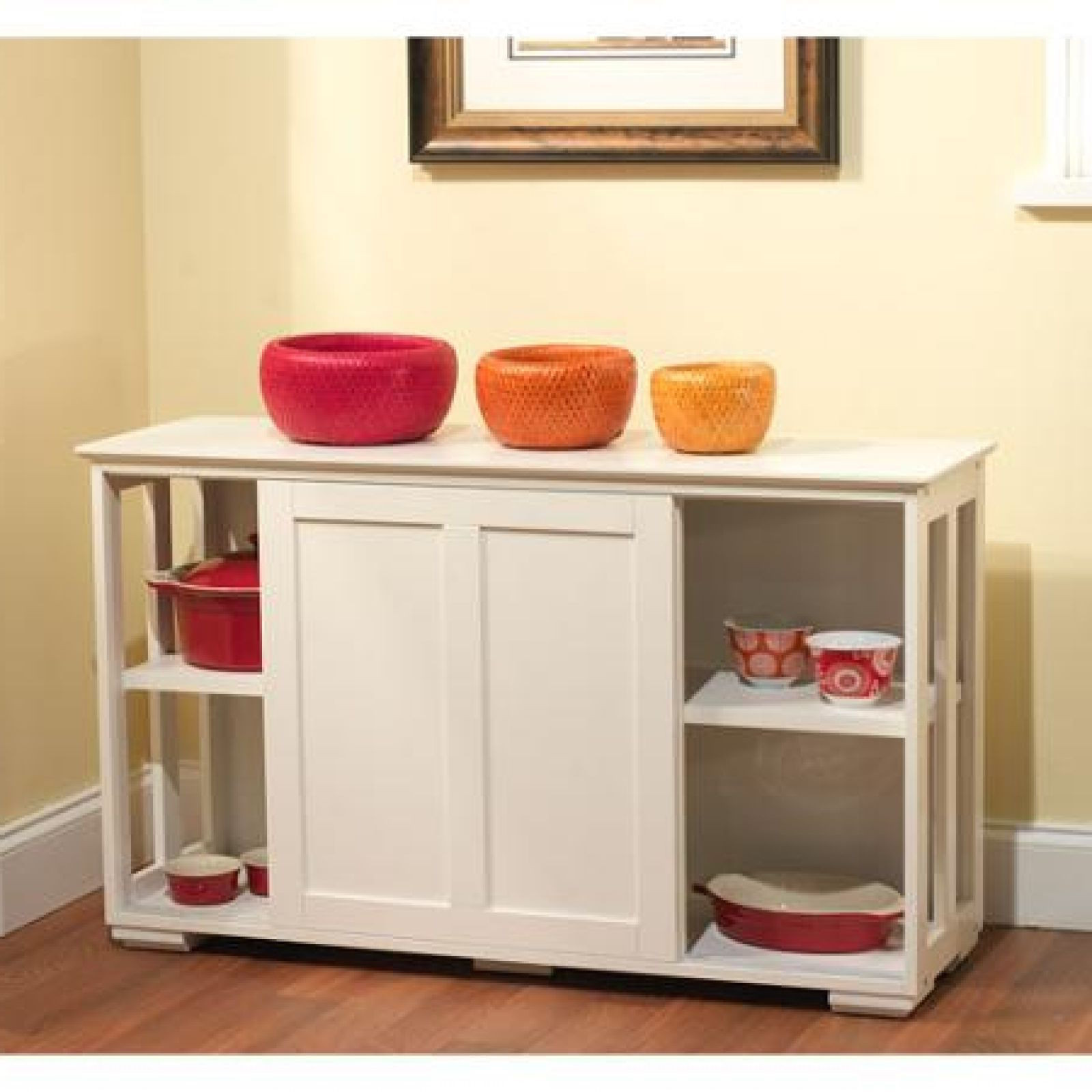 Kitchen Cabinet Door Organizer
 White Kitchen Storage Cabinet Stackable Sliding Door Wood