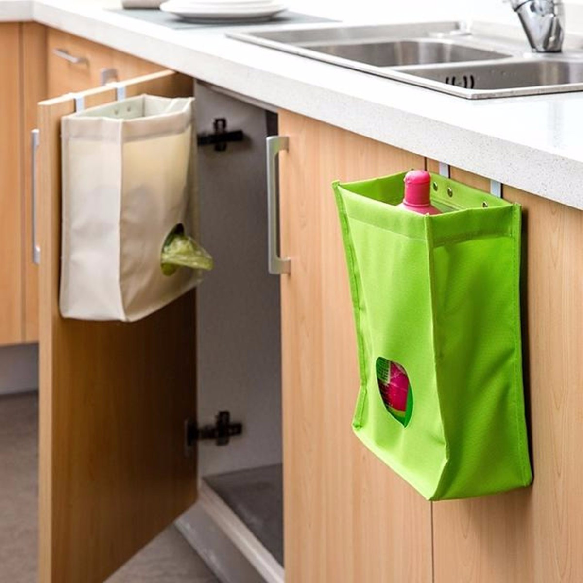 Kitchen Cabinet Door Organizer
 Kitchen Storage Bag Drawer Cabinet Door Back Garbage Bag