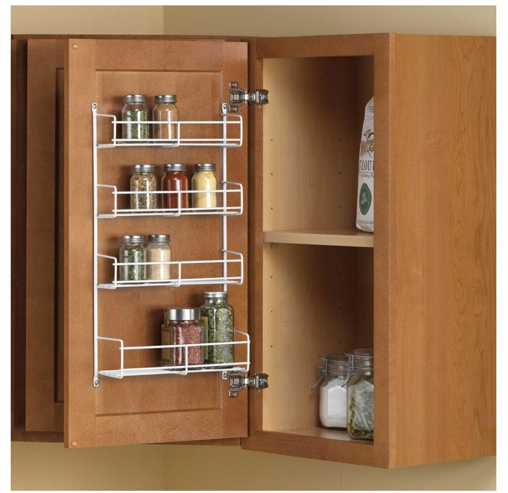 Kitchen Cabinet Door Organizer
 Door Mount Spice Holder Rack Kitchen Cabinet Organizer