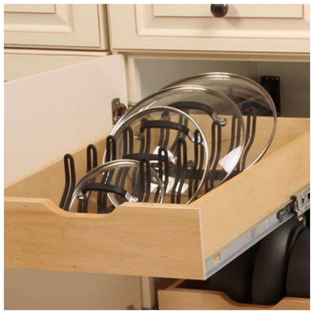 Kitchen Cabinet Drawer Organizers
 Kitchen Cabinet Pot Pan Lid Storage Shelf Drawer Organizer