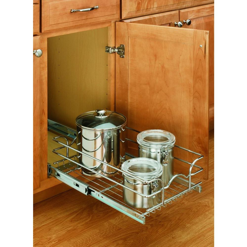 Kitchen Cabinet Shelves Organizer
 9 in Cabinet Pull Out Wire Kitchen Storage Organizer Rack