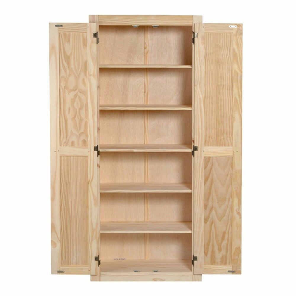 Kitchen Cabinet Shelves Organizer
 Kitchen Pantry Storage Cabinet Unfinished Pine Wood 6