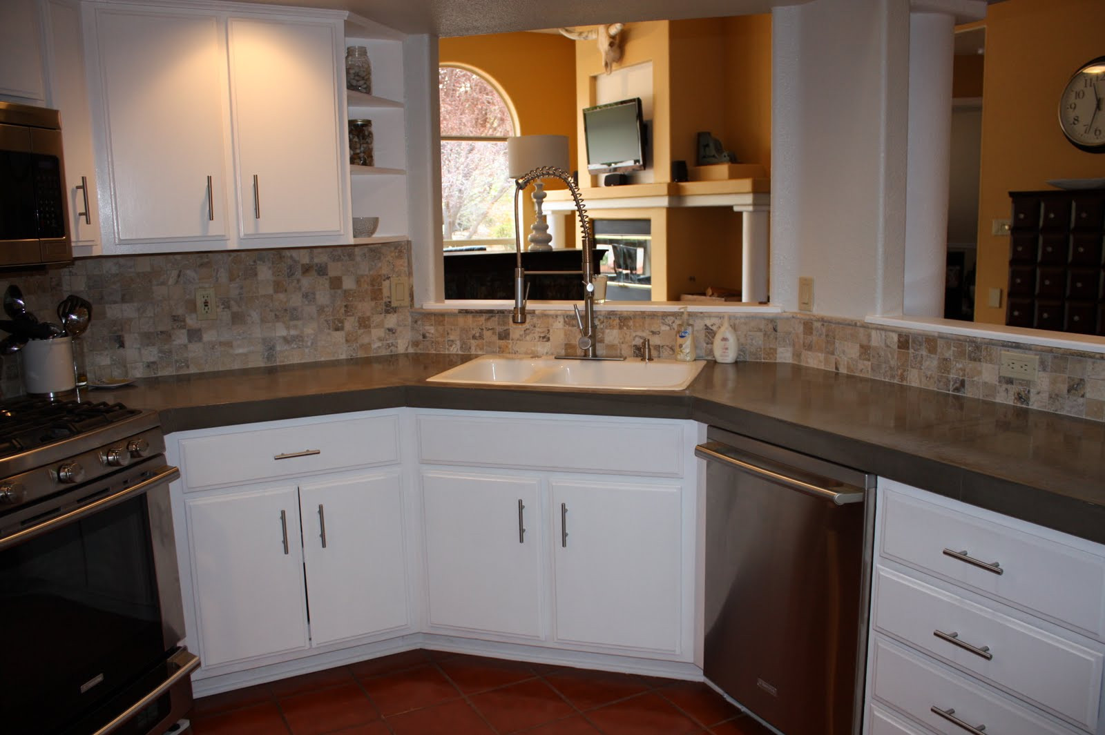 Kitchen Concrete Countertop
 Quick Install of Concrete Countertops Kitchen Remodel