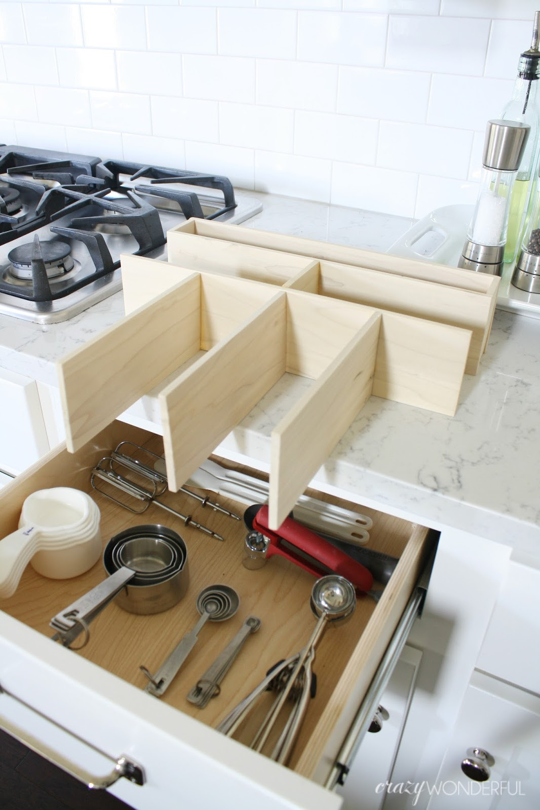 Kitchen Drawer Storage
 DIY custom kitchen drawer organizers Crazy Wonderful