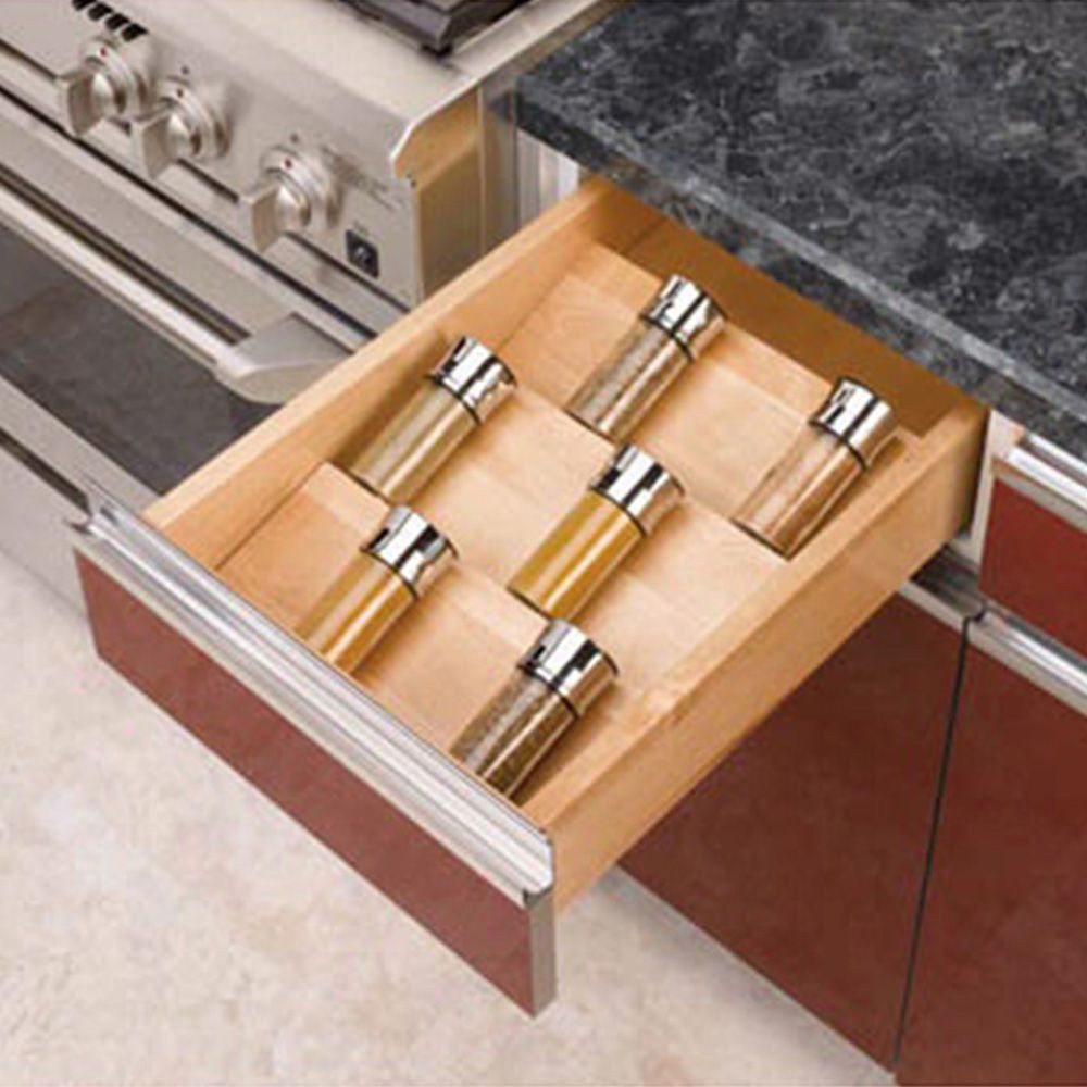 Kitchen Drawer Storage
 Kitchen Drawer Organizer Spice Tray Insert Rev a Shelf